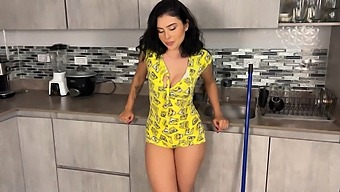 Solo Female Pleasure With A Colombian Roommate Who Is Stuck In The Kitchen Drawer.